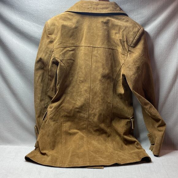 Hugo Buscati Collection brown double button trench style coat size 10 - Picture 2 of 5